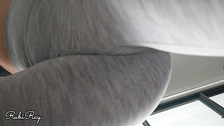 Cute n Fit step sister makes me cum in her panties and leggings and pull them up