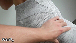 Cute n Fit step sister makes me cum in her panties and leggings and pull them up