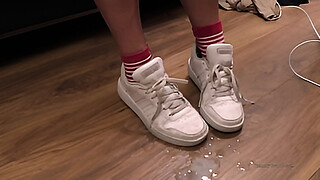 cum on feet and shoes cumpilation cumshot compilation YummyCouple