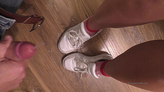 cum on feet and shoes cumpilation cumshot compilation YummyCouple