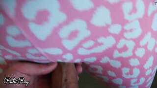 Cute n Fit Step Sister Makes Me Cum in Her Hot Yoga Pants - Cum in Lingerie and Smooth Pussy