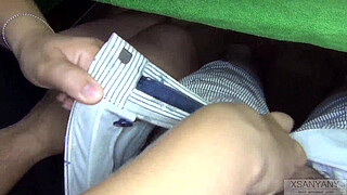 3⁄4 HANDJOB CLASSMATE UNDER THE TABLE ON LESSON - xSANYANY