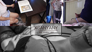 3⁄4 HANDJOB CLASSMATE UNDER THE TABLE ON LESSON - xSANYANY