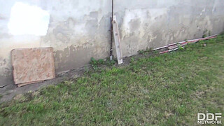 Wife gives contractor a Blowjob while Husband is at work