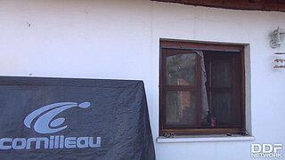 Wife gives contractor a Blowjob while Husband is at work