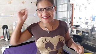 Horny Vip Tigress frees her butt for gifted in the kitchen