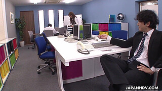 Shaft sucking Asian secretary receives a mouthful from her boss