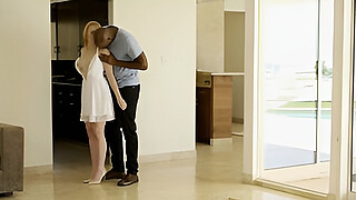 BLACKED Blonde Babysitter Trillium Fucks her Black Boss