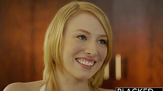 BLACKED Blonde Babysitter Trillium Fucks her Black Boss