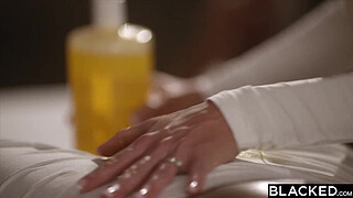 BLACKED Masseuse Emma can't keep her hands off client's BBC