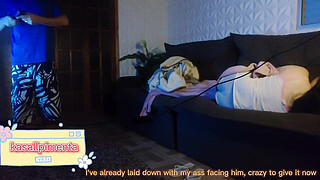 naughty shares the couch with gifted! gifted came to spend the weekend at her house, and she arranged for them to have to share the couch