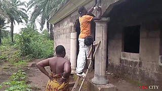 HE CAME FOR ELECTRICAL WIRING IN MY NEW HOUSE, I COULD'NT RESIST TO FUCK HIM OUTDOOR