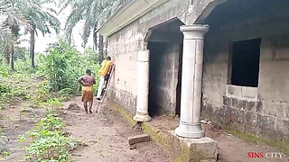 HE CAME FOR ELECTRICAL WIRING IN MY NEW HOUSE, I COULD'NT RESIST TO FUCK HIM OUTDOOR