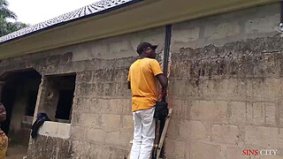 HE CAME FOR ELECTRICAL WIRING IN MY NEW HOUSE, I COULD'NT RESIST TO FUCK HIM OUTDOOR