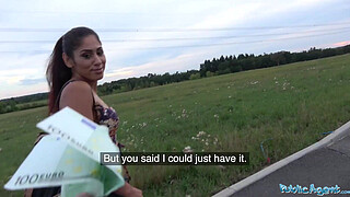 Public Agent Sexy British Asian fucks for strangers cash