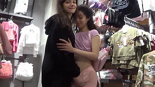 Sex in public at the mall with my stepsister and my girlfriend... caught