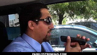 Cute Latina Teen Stepdaughter Lucie Doll Blowjob For Stepdad In Parking Lot