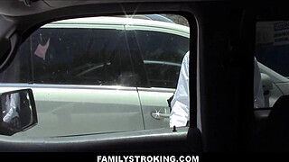 Cute Latina Teen Stepdaughter Lucie Doll Blowjob For Stepdad In Parking Lot