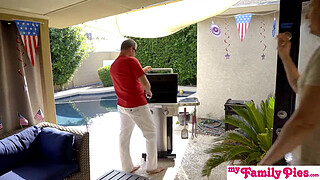 Step Dad & Hot Friend Fuck Teen On Fourth of July! S3:E3