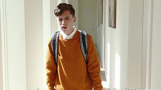 Sexy stepmom milf sucking and licking stepsons cock