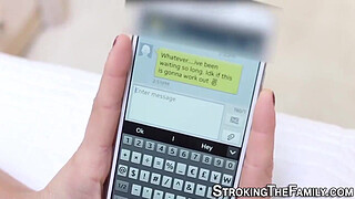 Sexy stepsister gets facial after rimjob