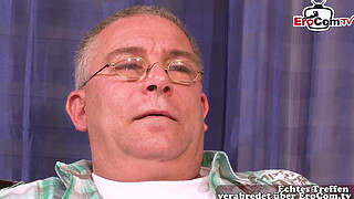 German mature Housewifes Wifes try amateur 3some FFM with husband