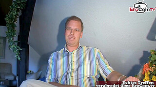 German horny mature granny make real sex date with stranger at casting