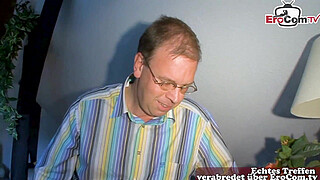 German horny mature granny make real sex date with stranger at casting