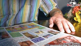 German horny mature granny make real sex date with stranger at casting