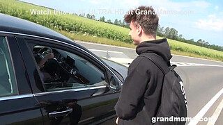 Horny Grandmas Take Hitchhiker for a Ride