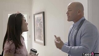 Asian teen stepdaughter pisses herself in front of