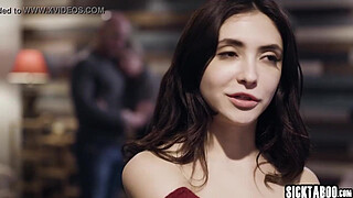 Wet stepdaughter blowjob and banged by a stepdad and stepmom with big juggs