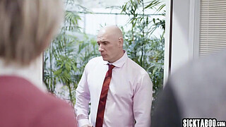 Wet stepdaughter blowjob and banged by a stepdad and stepmom with big juggs