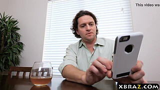 Big tit woman fucks hubbys boss