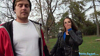 Public Agent Amirah Adara Fucks a stranger while her BF waits