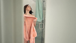 Horny stepsister caught her stepbrother peeping on her and decided to fuck the hell out of him