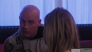 Stepdad makes teen stepdaughter wear chastity belt and the petite blonde asks him to take it off.He licks her cunt and the girl gives bj and is fucked