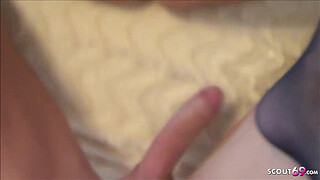 German Granny catch Masturbate and Seduce Fuck by Young Guy