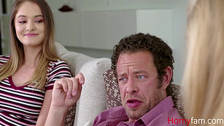 Stepdaddy fucks Stepdaughter In front of His Wife