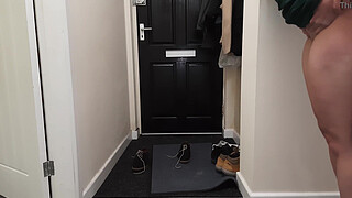 Cuckold husband shares his horny wife with delivery guy.