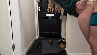 Cuckold husband shares his horny wife with delivery guy.