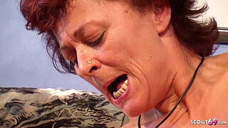 German Big Tits Mature Seduce Real Couple to Fuck in front