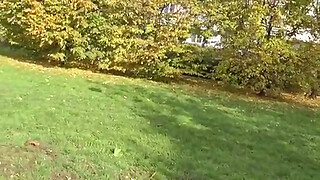 Blonde MILF picked up on street and fucked outdoor