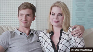 Blond Wife Adry Berty Fucks a Stud in Front of Her Loser Husband