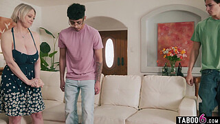 Granny step mom with large tits banged by her two step sons