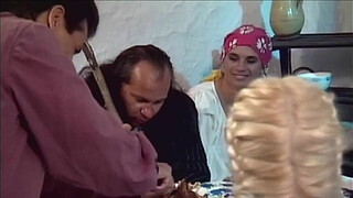 Retro mature hooker Olivia sucking a hard shaft and getting facialized