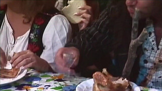 Retro mature hooker Olivia sucking a hard shaft and getting facialized