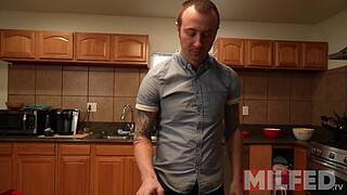 Stepson got Boner while Watch her Hot Step Mom Cooks - MILFED