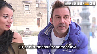 Hot Vicky Love fucks the masseur while her husband's waiting outside