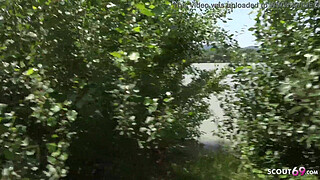 GERMAN SCOUT - HUGE SWINGING TITS CHICK TALK TO FUCK OUTSIDE FOR CASH AT PICKUP CASTING